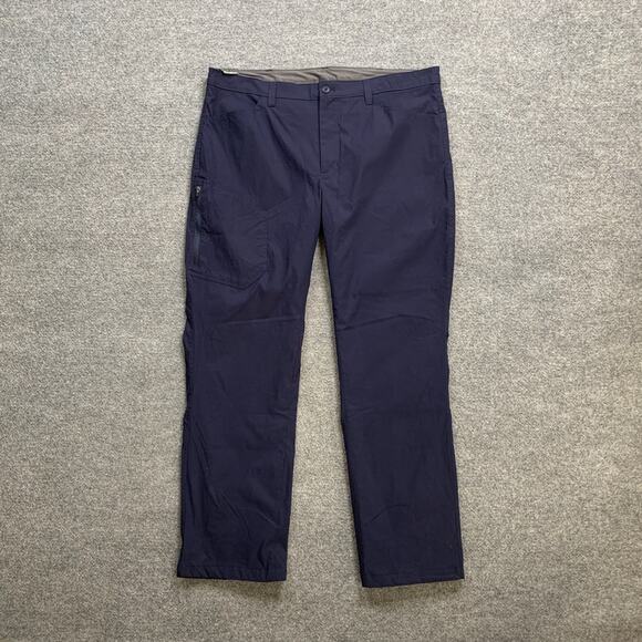 Eddie Bauer Pants Mens 40 Dark Blue Nylon Blend Fleece Lined Tech Cold Weather - Picture 2 of 13